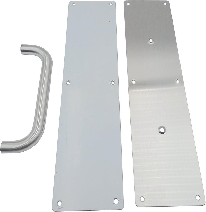 VRSS 304 Stainless Steel Satin Finish Door Push Pull Handles, 100mm Width x 400mm Height x 1.2mm Thick, 180mm Hole to Hole, 200mm Handle Length, 19mm Pull Diameter (1 Pair) - Image 2
